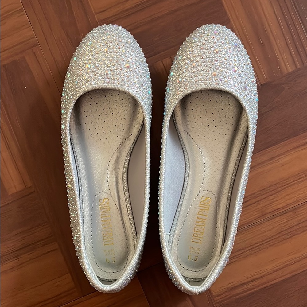 Dream Pairs Silver Glitter Flats